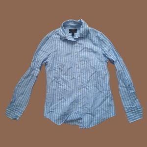 J.Crew Women's Button Up Shirt, Blue and White Stripe, Size 0 Petite